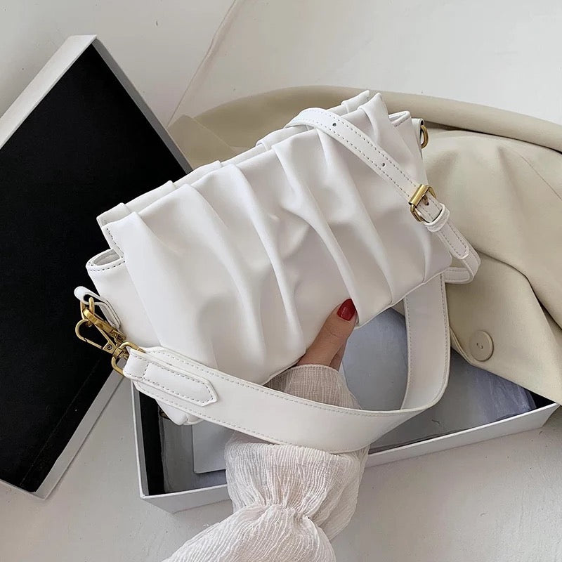 PU Pleated Messenger Bag - ParrisPieces