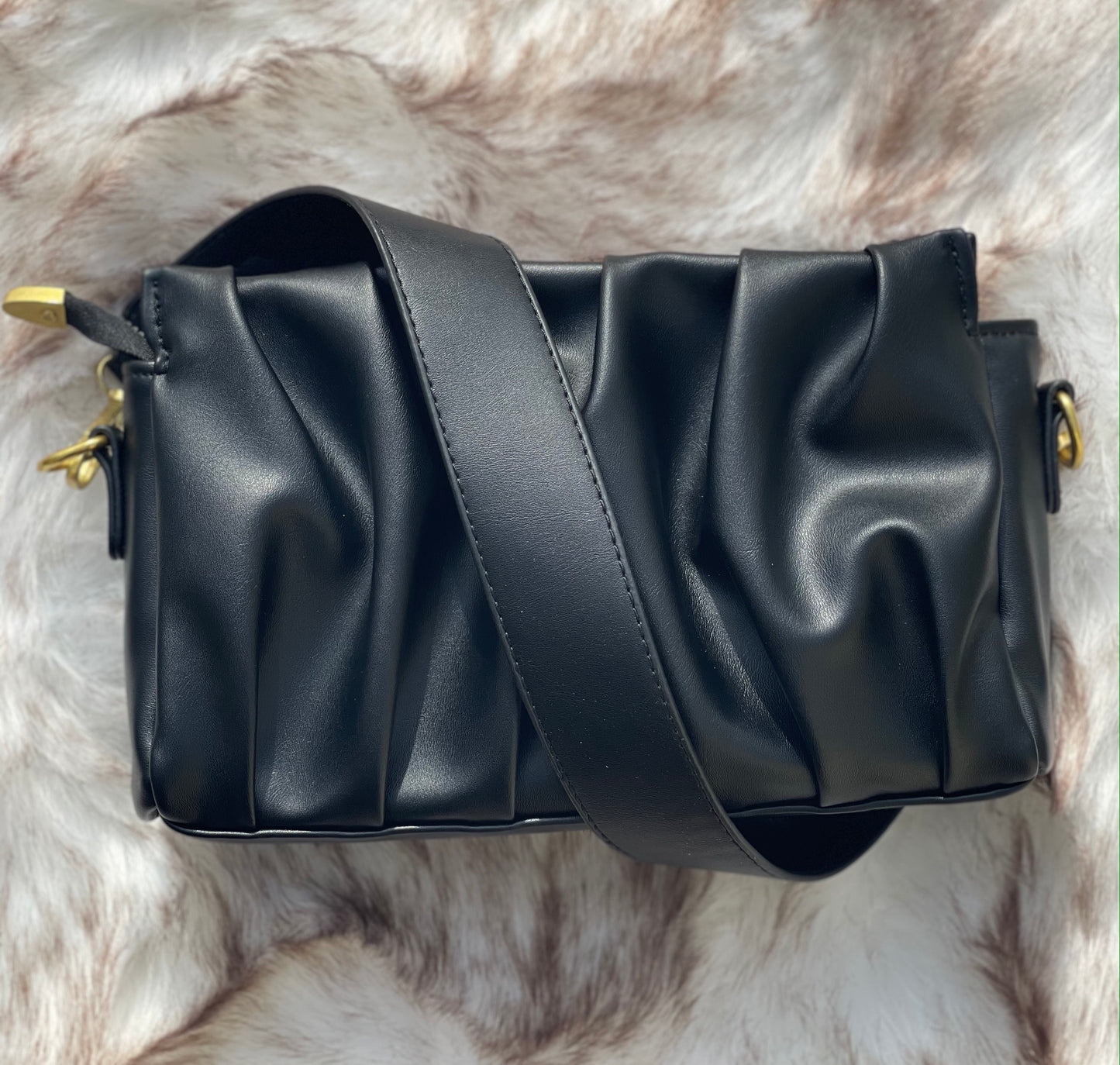 PU Pleated Messenger Bag - ParrisPieces