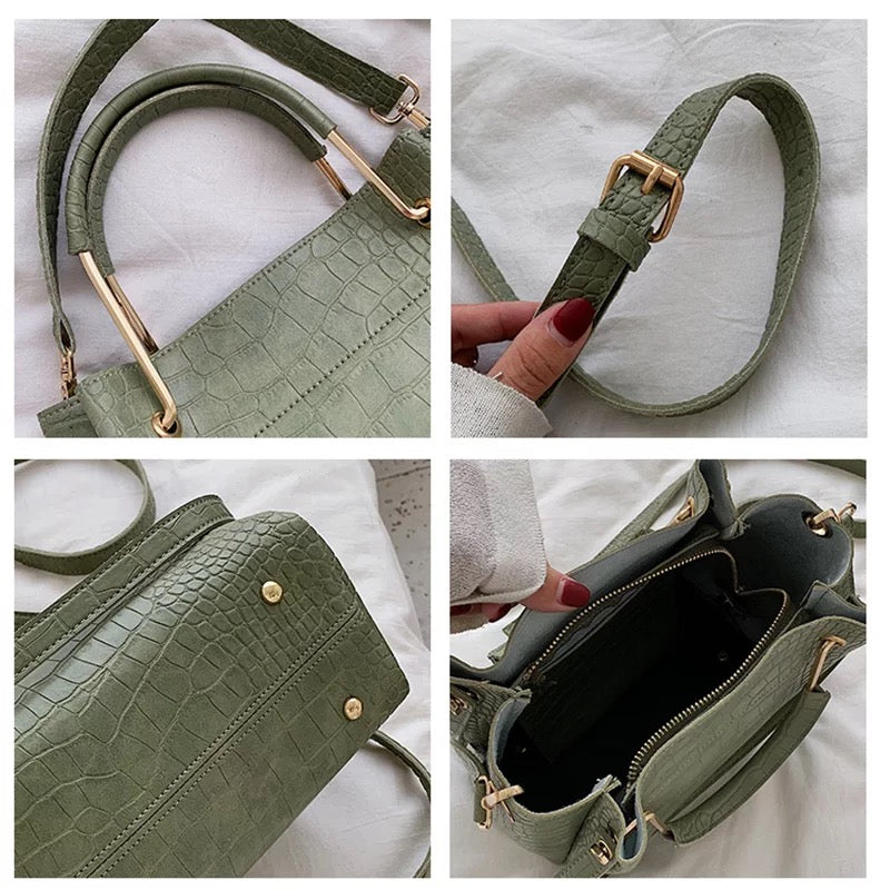 Croc Embossed Handbag - ParrisPieces