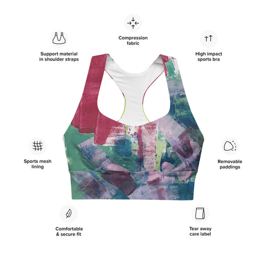 RED STRIPE Longline Sports Bra - ParrisPieces