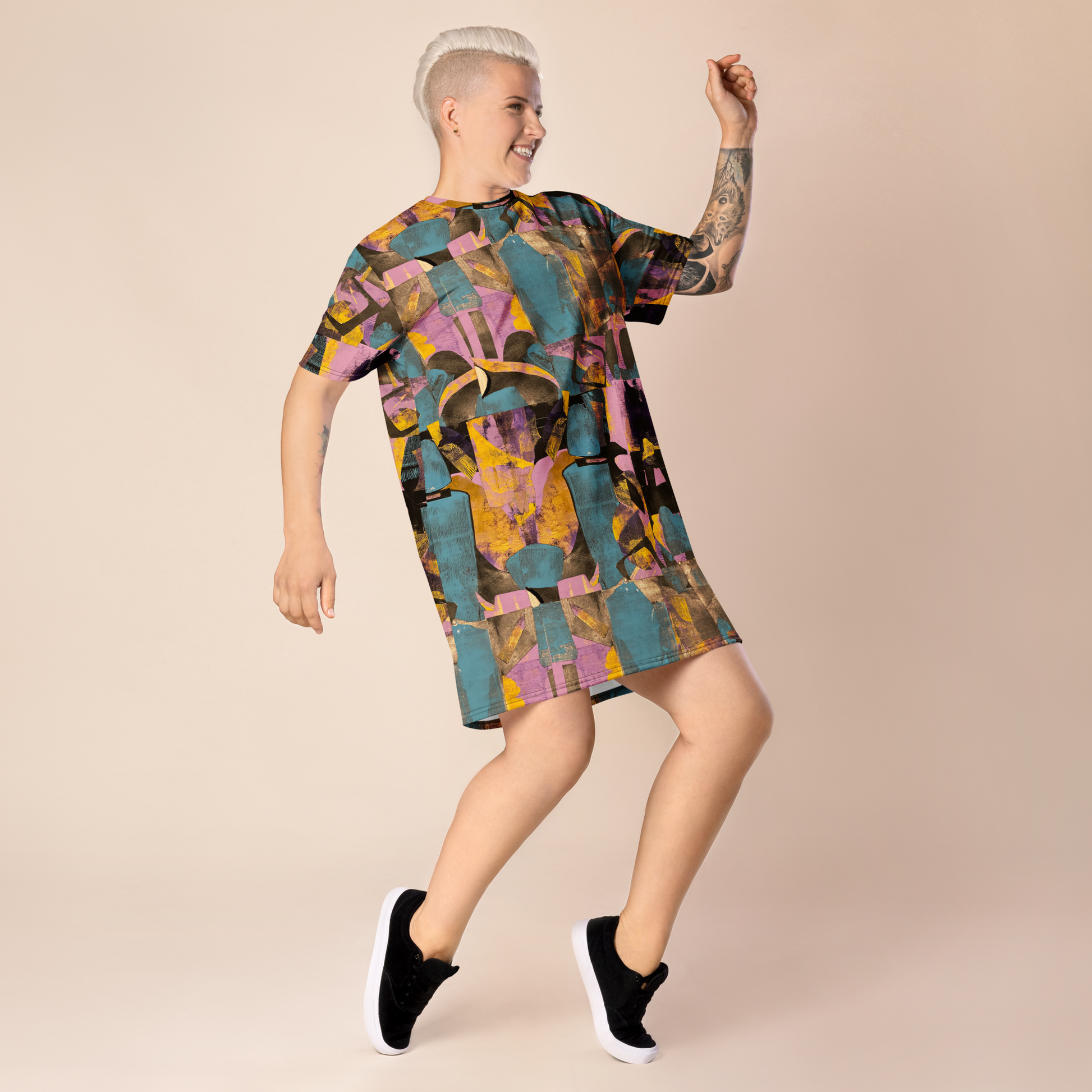 COLORWHEEL T-Shirt Dress - ParrisPieces