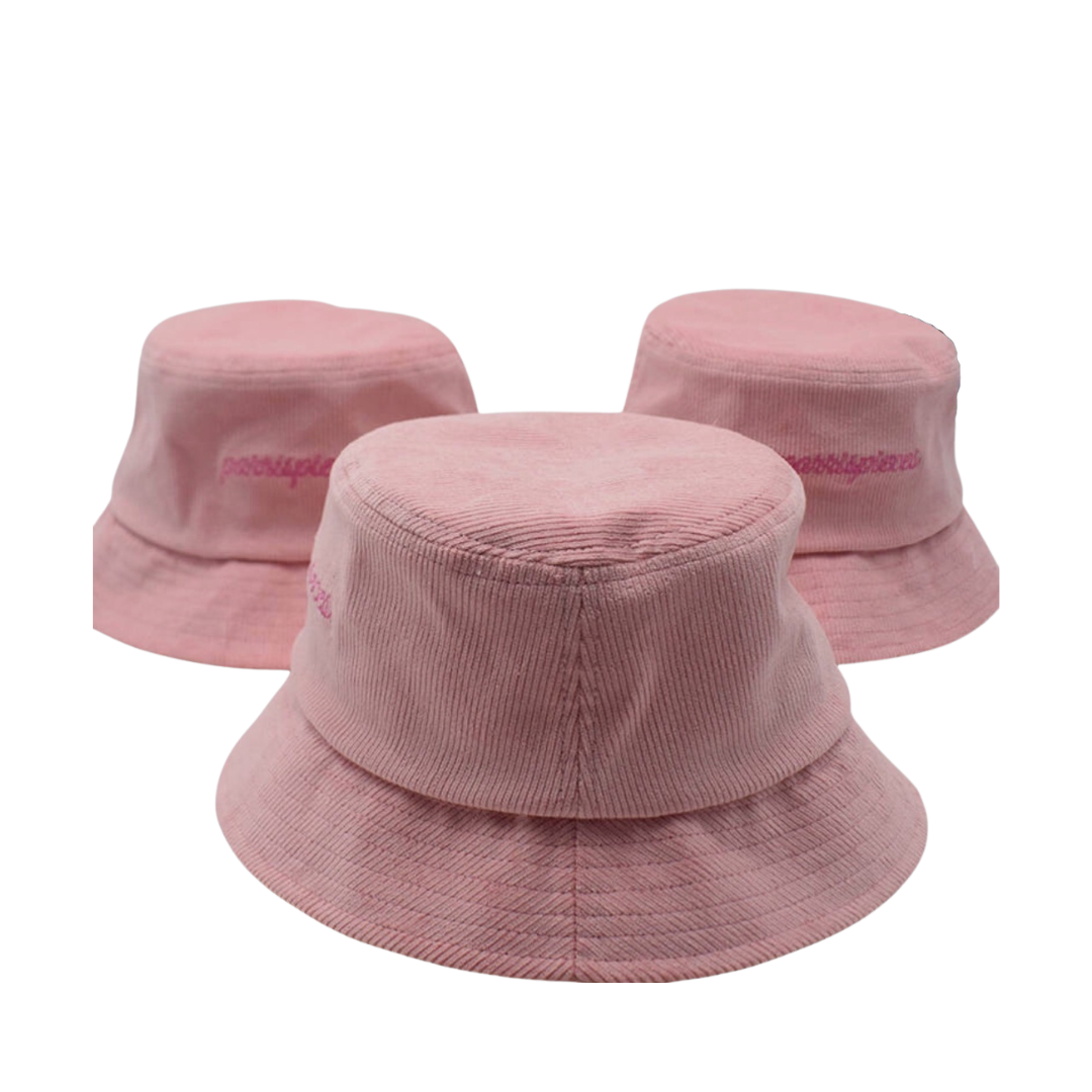PARRISPIECES Pink Corduroy Bucket Hat
