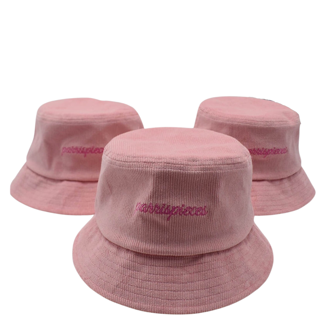 PARRISPIECES Pink Corduroy Bucket Hat