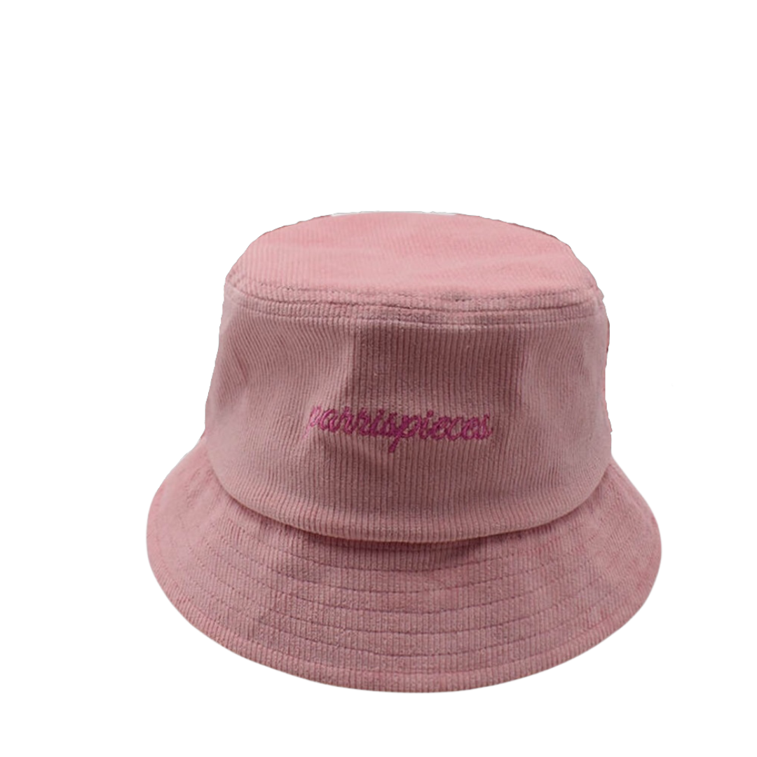 PARRISPIECES Pink Corduroy Bucket Hat