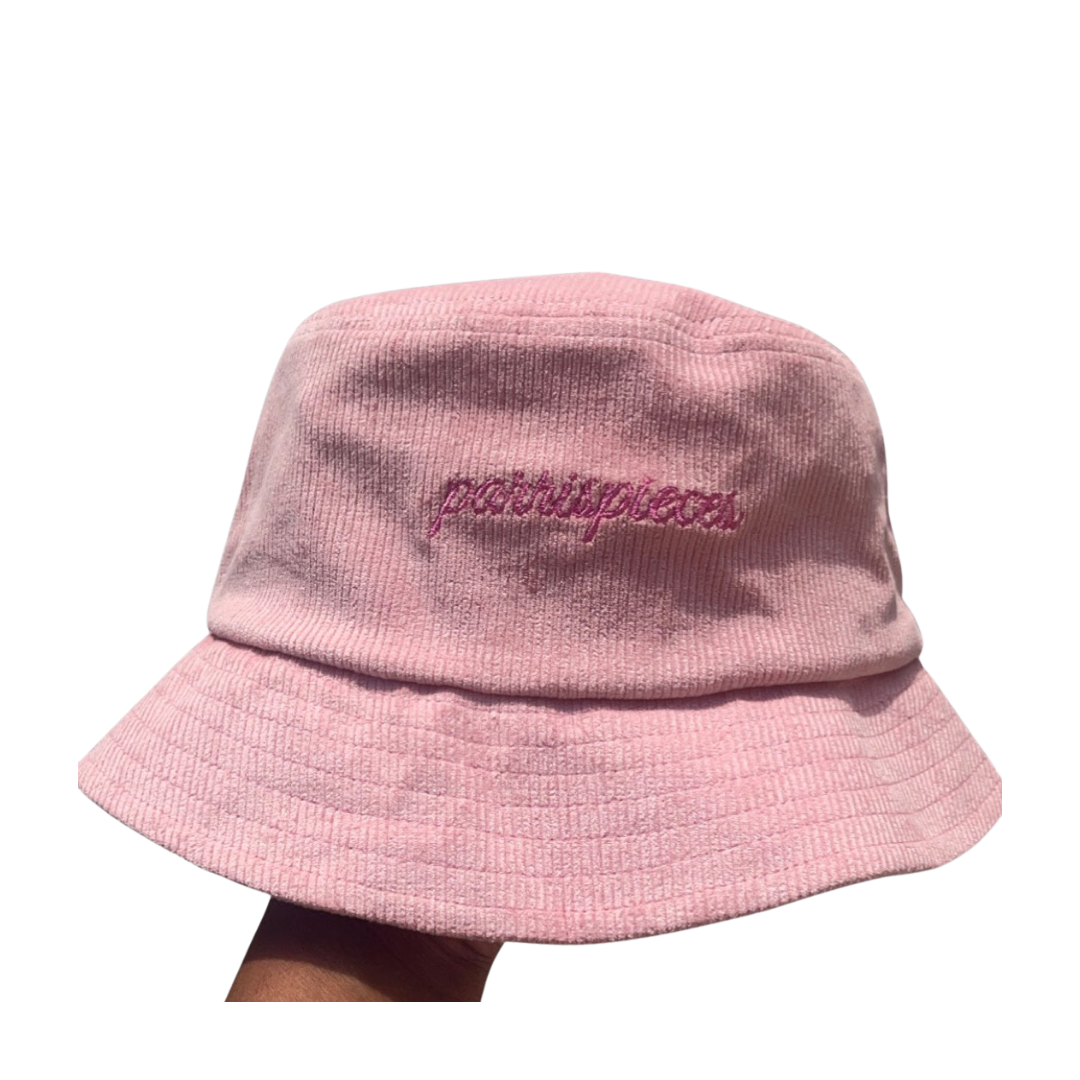 PARRISPIECES Pink Corduroy Bucket Hat
