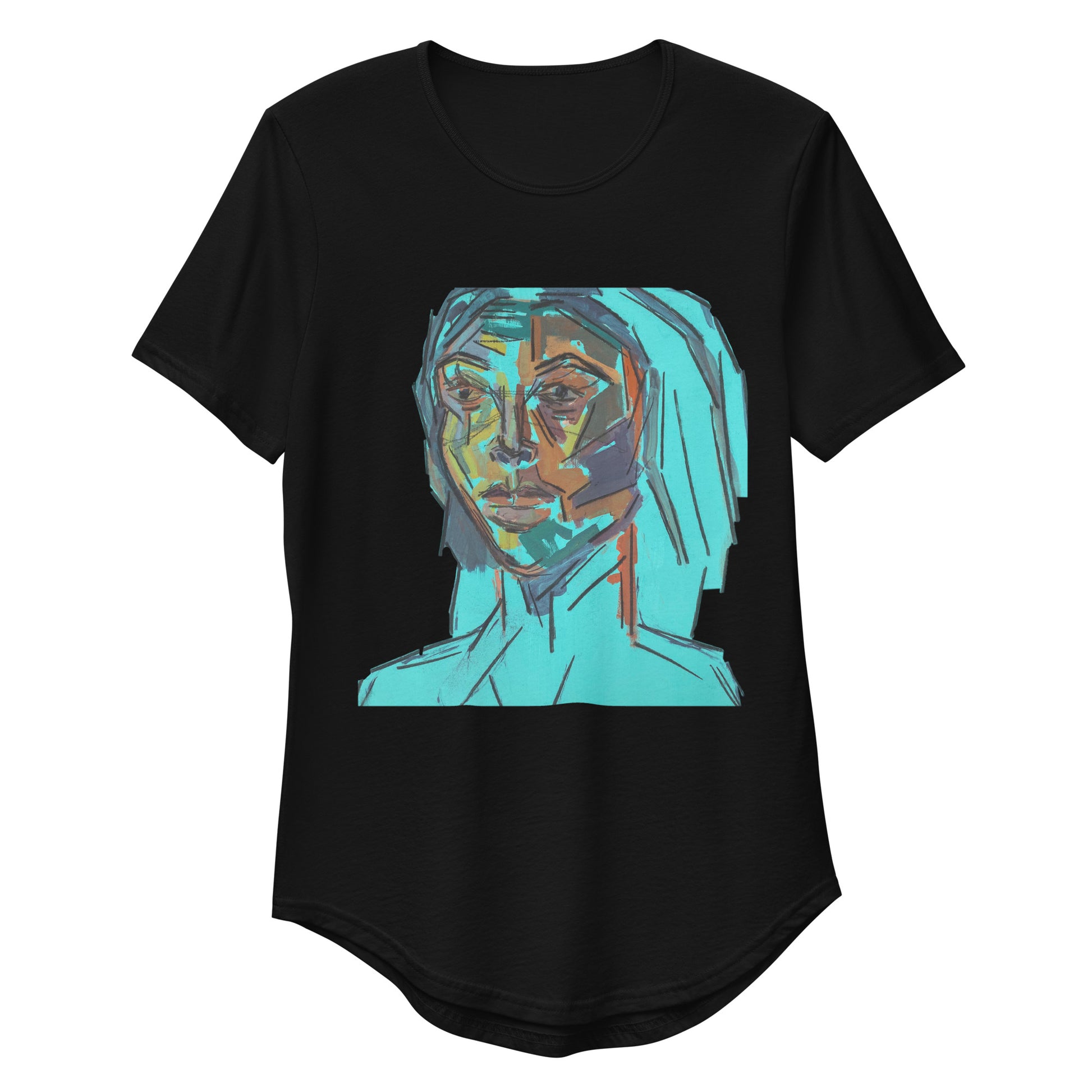 BLUE FACE Curved Hem T-Shirt - ParrisPieces