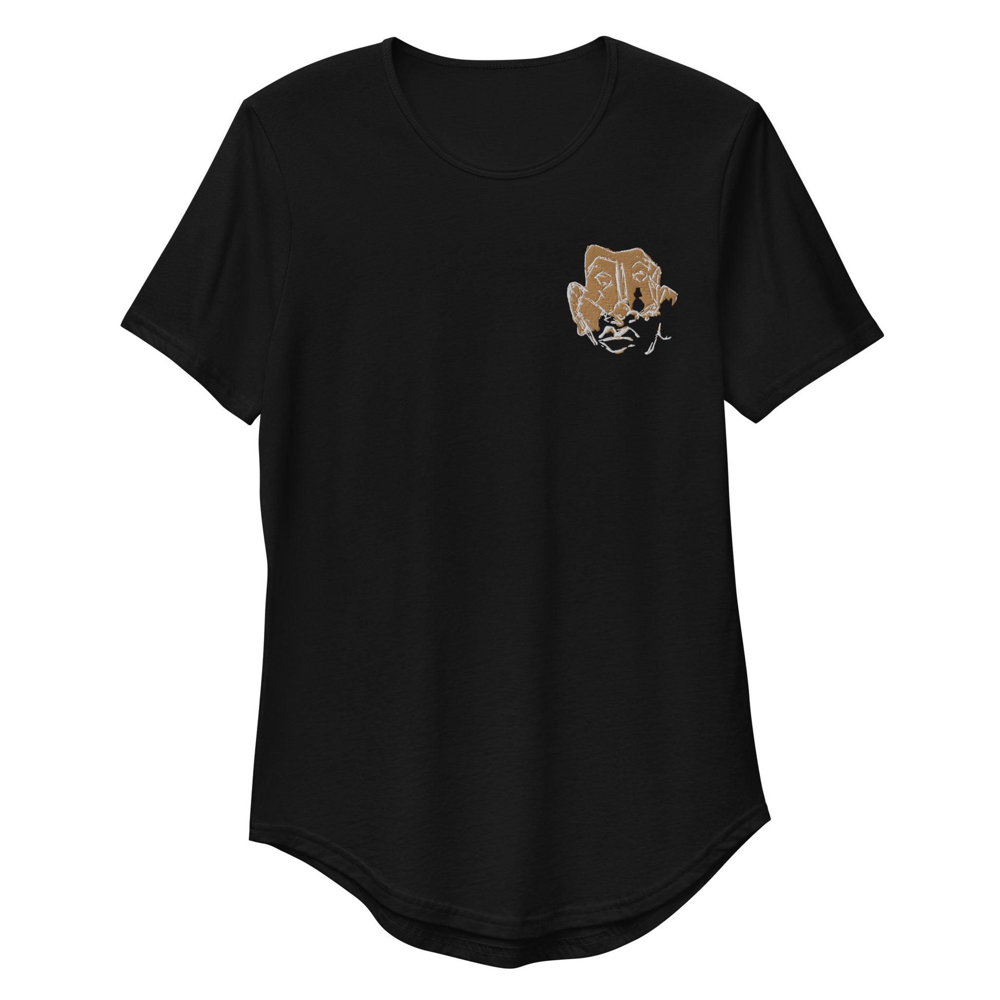 TWO FACED Embroidered Curved T-Shirt - ParrisPieces