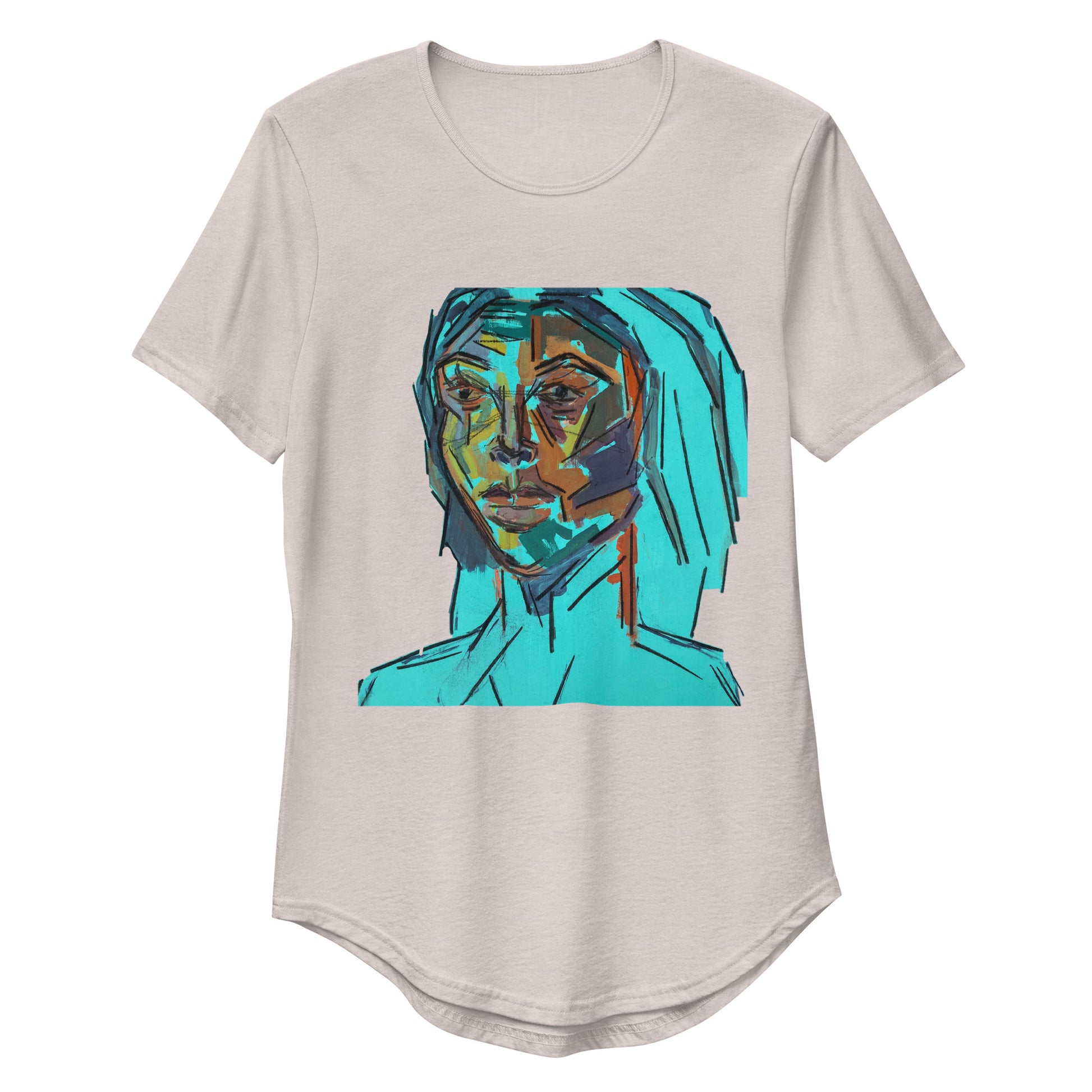 BLUE FACE Curved Hem T-Shirt - ParrisPieces