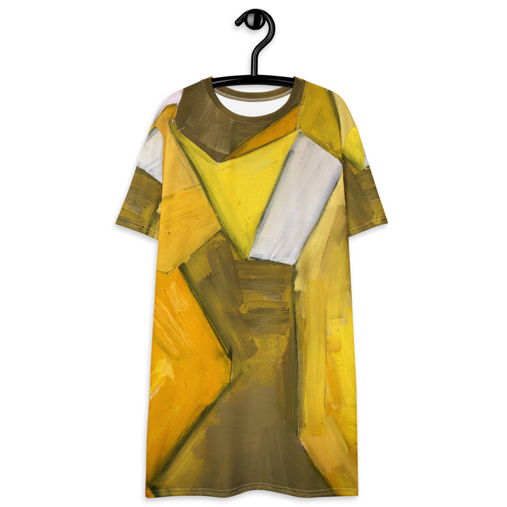WAVE OF YELLOW T-Shirt Dress - ParrisPieces