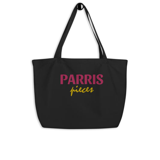 PARRISPIECES Large Embroidered Organic Tote Bag - ParrisPieces