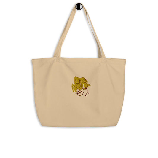 TWO FACED Large Embroidered Organic Tote Bag - ParrisPieces
