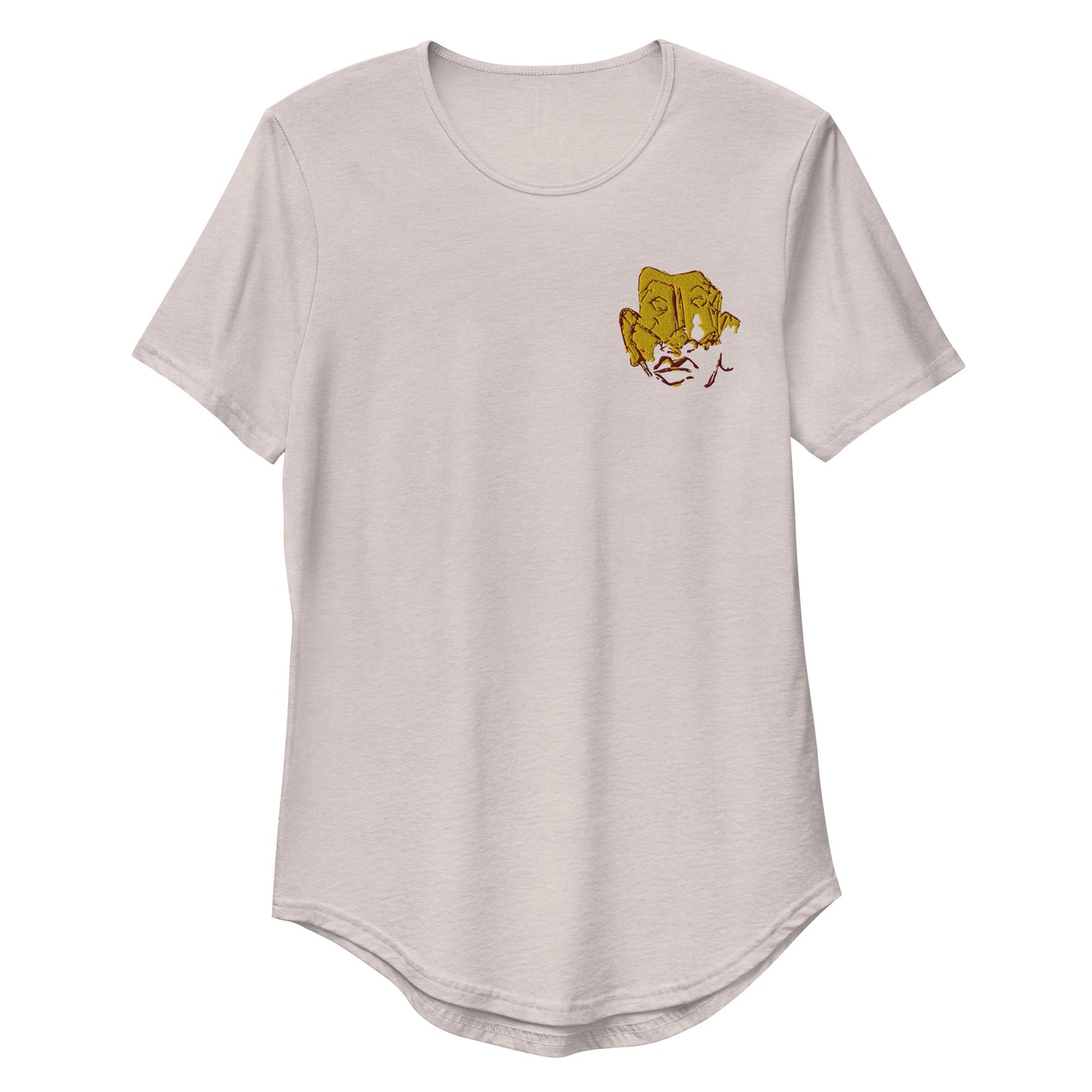 TWO FACED Embroidered Curved Hem T-Shirt - ParrisPieces